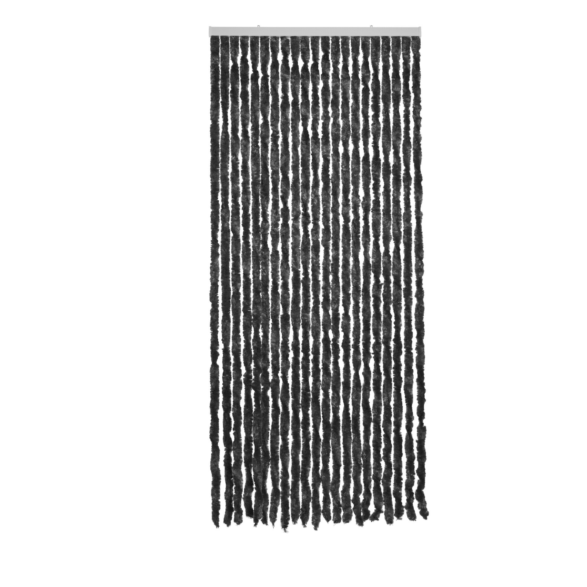 Zwart polyester stroken vliegen-insecten gordijn 93 x 210 cm