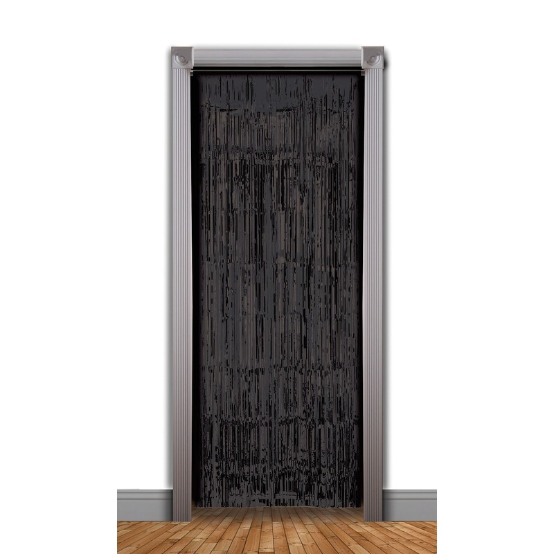 Zwarte deurgordijnen van folie 240 x 94 cm