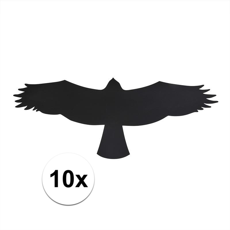 Zwarte raamstickers met vogels buizerd 10 stuks