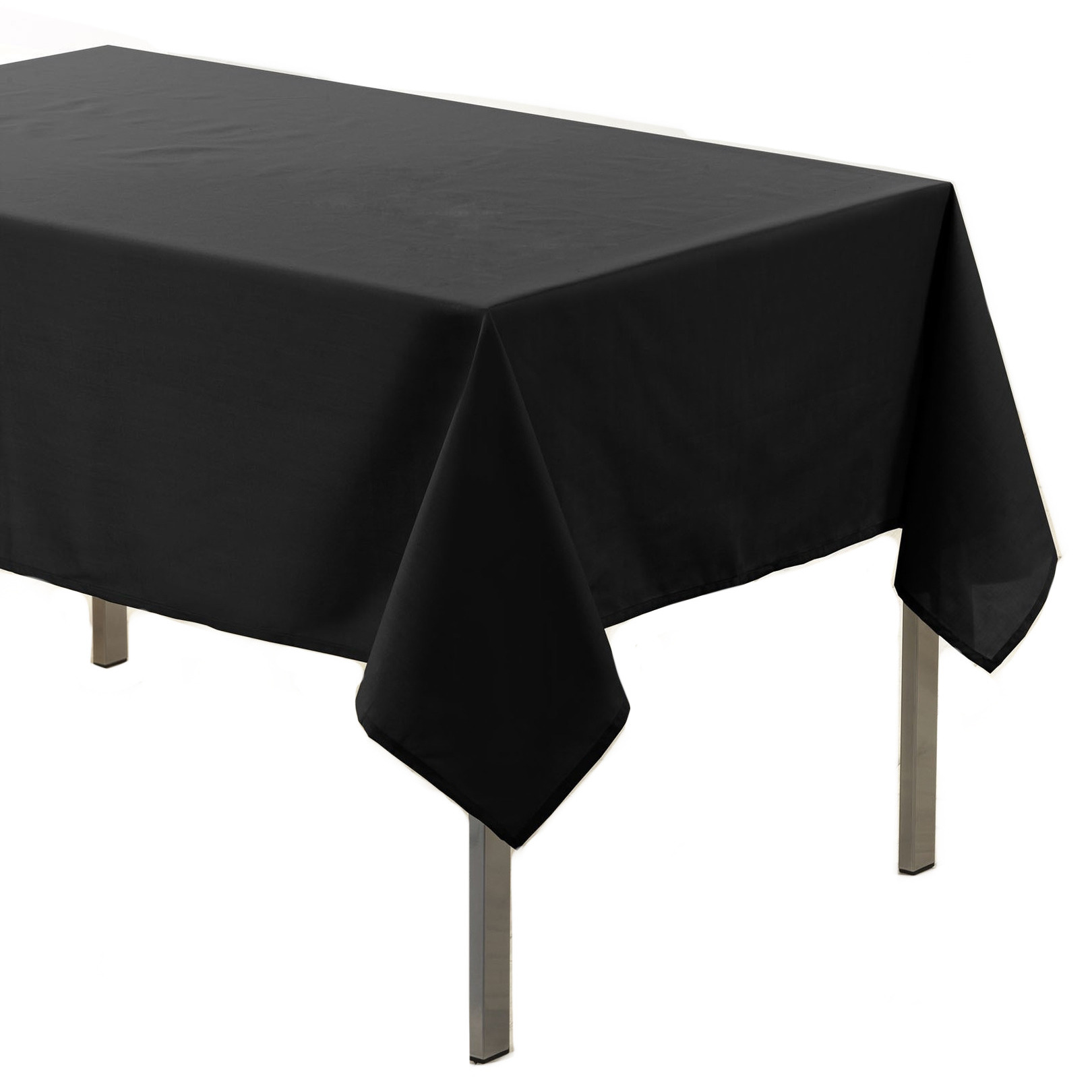 Zwarte tafelkleden-tafellakens 140 x 250 cm rechthoekig van stof
