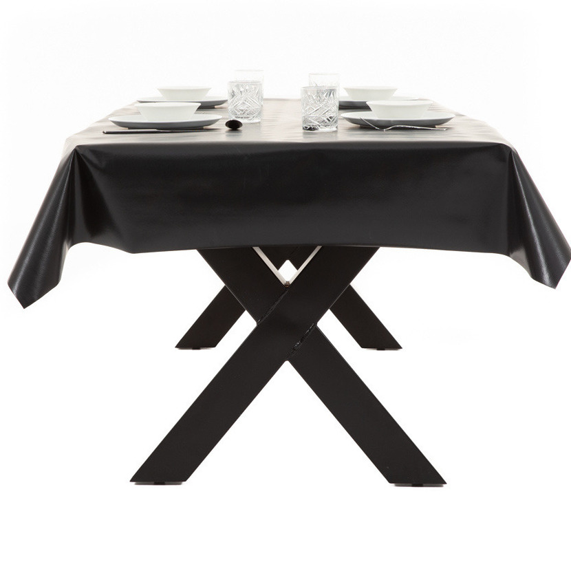 Zwarte tafelkleed-tafelzeil 140 x 180 cm rechthoekig