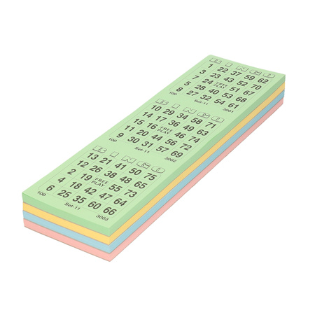 10 stuks bingo kaarten met nummers 1 tot 75