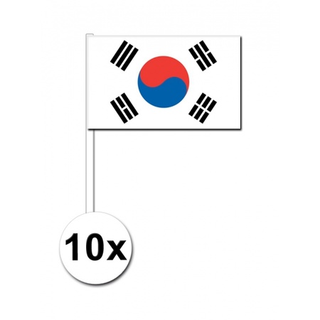 10 stuks zwaaivlaggetjes Zuid Korea