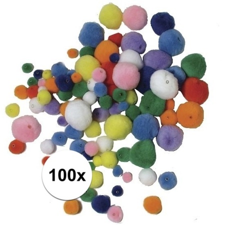 100x colored pompoms to string
