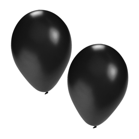100x zwarte party ballonnen van 27 cm