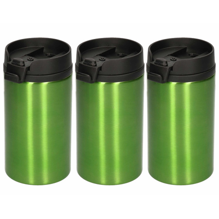 10x Isoleerbekers RVS metallic groen 320 ml