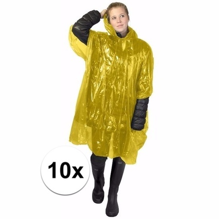 10x yellow rain poncho