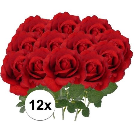 Kunstbloemen roos rood 37 cm