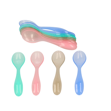 12x Plastic colored egg spoons