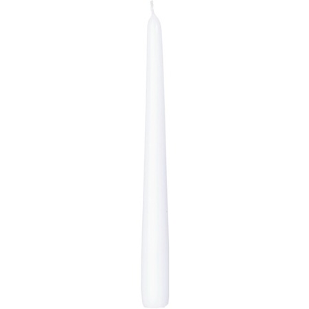 12x Lange kaarsen wit 25 cm 8 branduren dinerkaarsen/tafelkaarsen