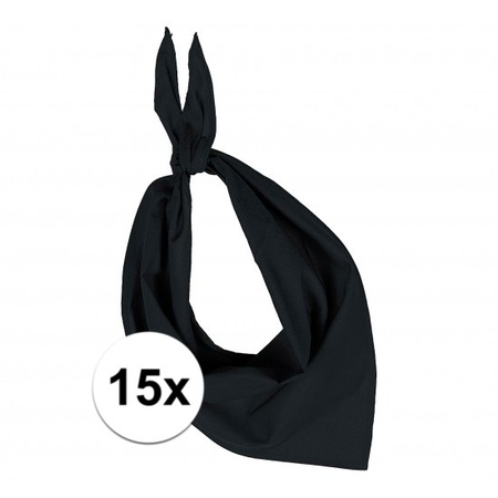 15 stuks zwart hals zakdoeken Bandana style