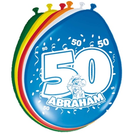 16x stuks Leeftijd ballonnen versiering 50 jaar Abraham