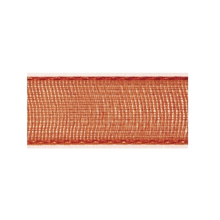 1x Oranje organzalint rollen 1,5 cm x 10 meter cadeaulint/kadolint verpakkingsmateriaal