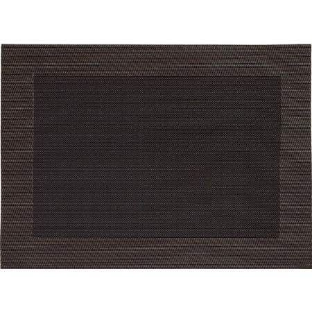 1x Placemat dark brown woven with rim 45 cm