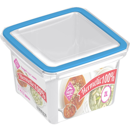 4x Voedsel plastic bewaarbakjes 0,75 en 2 liter transparant/blauw