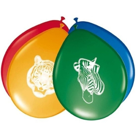 24x Safari/jungle theme party balloons 27 cm