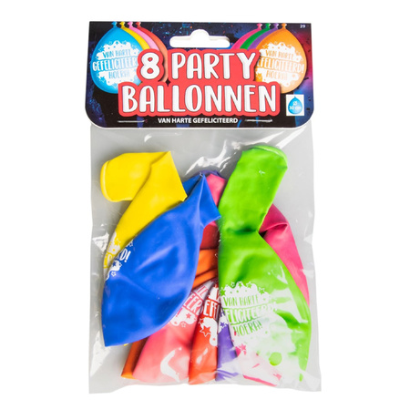 24x stuks verjaardag feest ballonnen - diverse kleuren - latex - ca 30 cm