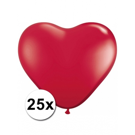 50x huwelijk / valentijn ballonnen rood / roze hartjes versiering