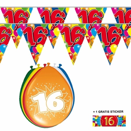 2x 16 year Flagline + balloons