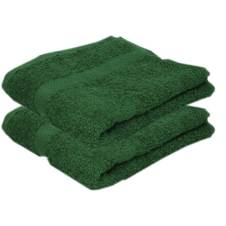 2x Darkgreen towels 50 x 90 cm 550 grams