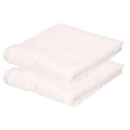 2x White towels 50 x 90 cm 550 grams