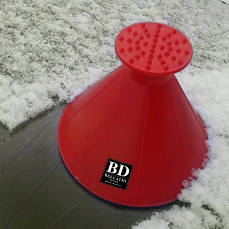 2x Car ice scraper cone red 