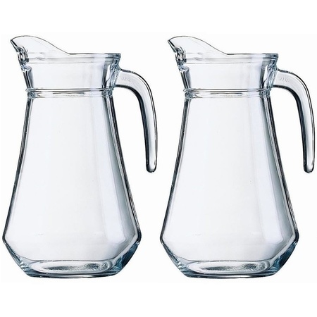 2x Sapkan/waterkan van glas 1600 ml