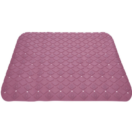 2x stuks anti-slip badmatten oud roze 55 x 55 cm vierkant