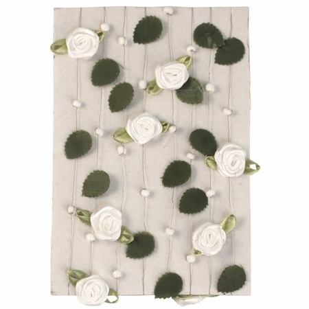 3 decoratieve witte rozen slingers 2 meter