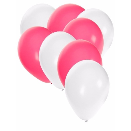 Witte en roze ballonnen 30 stuks