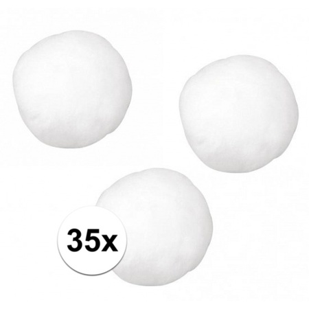 35x craft pompoms 25 mm white