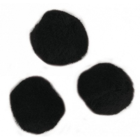 35x Hobby kntselen pompons 25 mm zwart