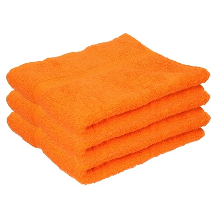 3x Orange towels 50 x 90 cm 550 grams