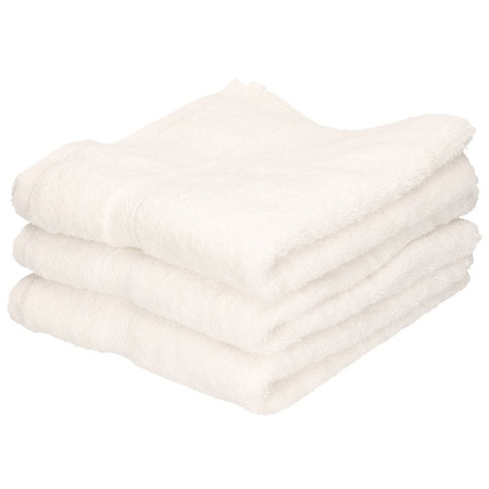 3x White towels 50 x 90 cm 550 grams