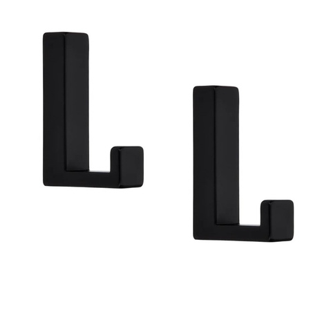 3x Moderne zwarte garderobe haakjes / jashaken / kapstokhaakjes metaal enkele haak 4 x 6,1 cm