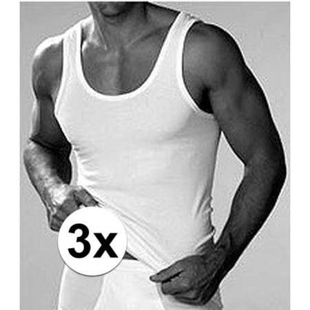 3-pack Witte Beeren heren hemd ondergoed maat 2XL