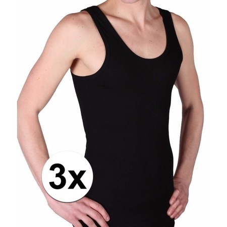 3x Black Beeren mens underwear singlet - size M