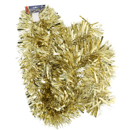 4x Gouden kerstboom tinsel/folie slingers 200 x 15 cm