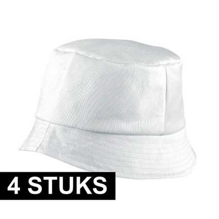 4x White fisherman hat