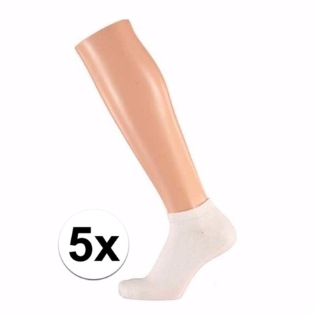 5 pair white sneaker/ankle socks for women size EU 36-41