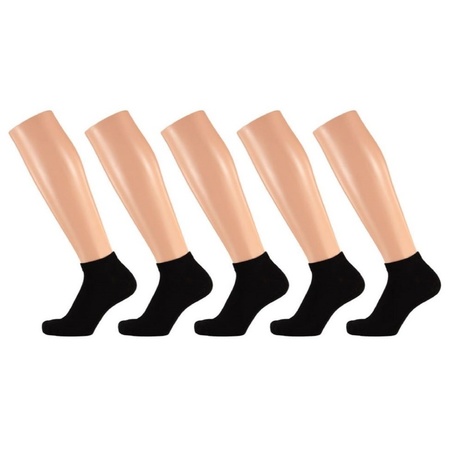 5x Dames lage sokken zwart maat 36-41