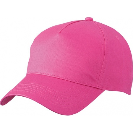 5-panel baseball cap fuchsia roze dames en heren