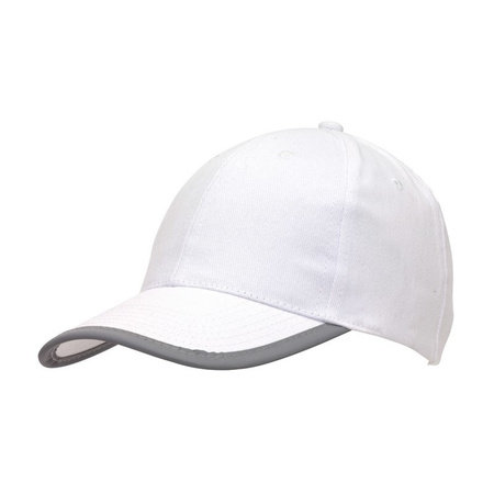 Baseball cap 5-panel wit met reflecterende rand voor volwassenen