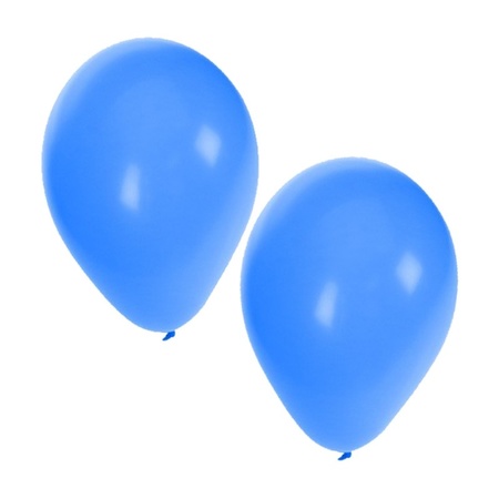 50x stuks blauwe party verjaardag ballonnen