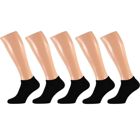 5x Paar heren lage sokken zwart maat 41-46