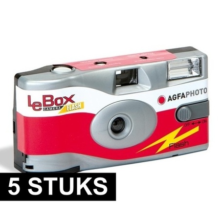 5x disposable cameras with flash