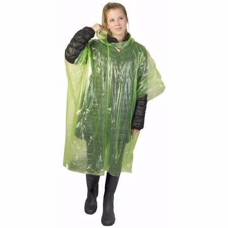 5x green rain poncho