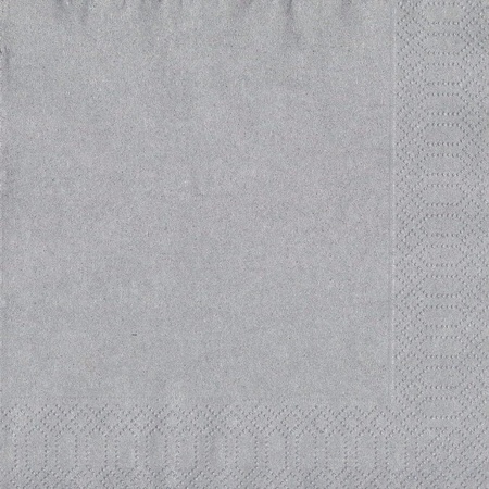 60x Christmas napkins silver uni color 33 x 33 cm