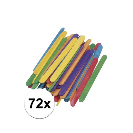 Coloured craft sticks 72 pieces