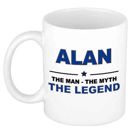 Naam cadeau mok/ beker Alan The man, The myth the legend 300 ml